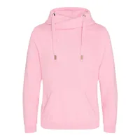 Hanorac unisex Just Hoods Cross Neck personalizat, roz