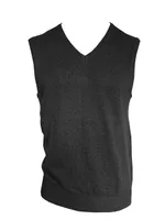 Bluză bărbați Legend Classics V-neck Sleeveless Pullover Fine Gauge Cotton personalizată, gri