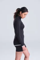 Bluză damă Just Cool Cool 1/2 Zip Sweat personalizată, pe model