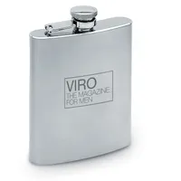 Ploșcă îngustă, volum 200 ml. personalizată, vedere zona de personalizare