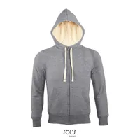 Jachetă unisex SOL'S Sherpa Zipped With Sherpa Lining personalizată, gri