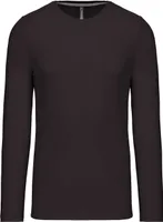 Tricou cu mânecă lungă bărbați Kariban Crew Neck personalizat, gri