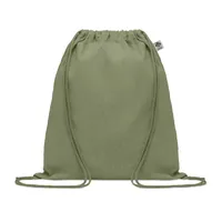 Rucsac cu cordon din bumbac personalizat, verde