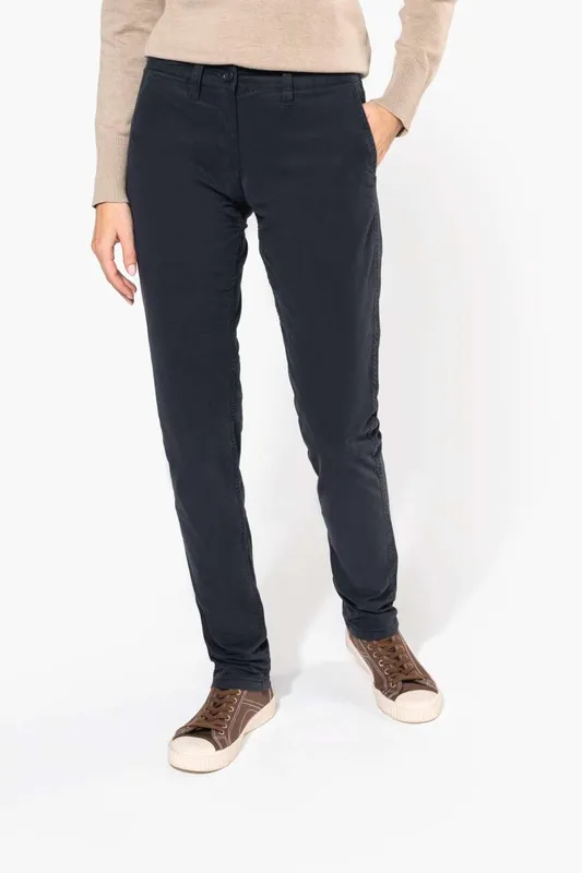 Pantaloni damă Kariban Chino Trousers personalizați, pe model