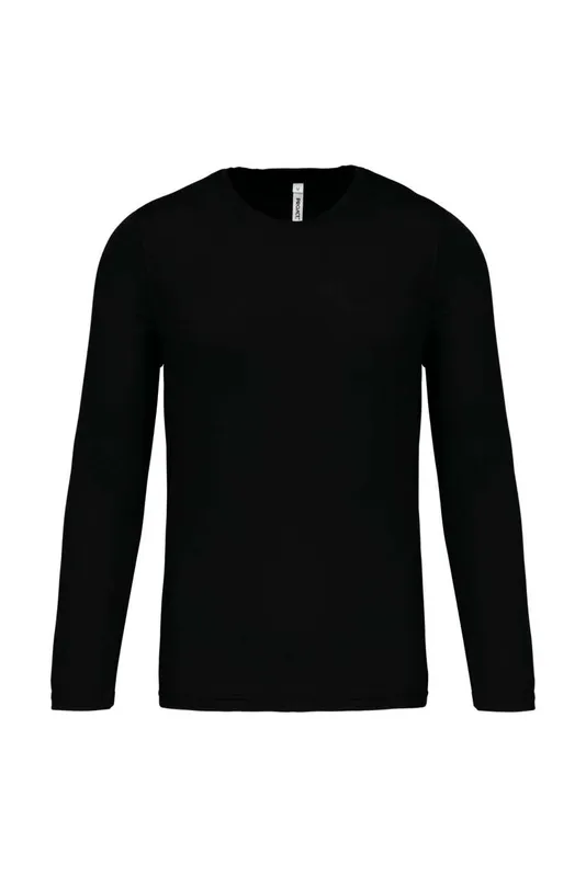 Tricou cu mânecă lungă bărbați Proact Sports personalizat, negru