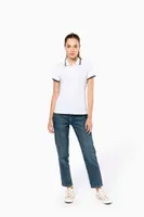 Tricou polo damă Kariban Ladie S Short-sleeved Poloshirt With Contrasting Piping personalizat, pe model