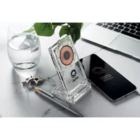 Încărcător wireless acril 15W personalizat, vedere zona de personalizare