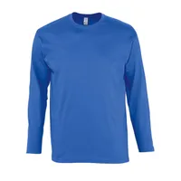 Tricou cu mânecă lungă bărbați SOL'S Monarch Round Collar personalizat, albastru