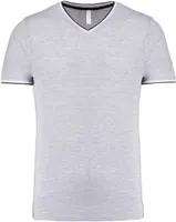 Tricou bărbați Kariban Piqué Knit V-neck personalizat, gri