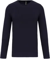 Tricou cu mânecă lungă bărbați Kariban Crew Neck personalizat, albastru