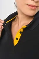 Tricou polo damă Designed To Work Short-sleeved Contrasting Daytoday personalizat, pe model