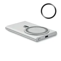 Powerbank wireless personalizat, argint mat