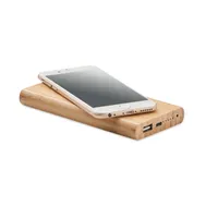 Powerbank bambus 6000 mAh personalizat, vedere lateral