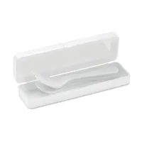 Set de tacâmuri din PP personalizat, alb