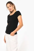 Tricou damă Kariban Boat Neck Short-sleeved personalizat, pe model