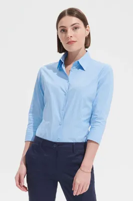 Cămașă damă SOL'S Effect 3/4 Sleeve Stretch personalizată