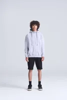 Bluză unisex Just Hoods Graduate Heavyweight Zoodie personalizată, pe model