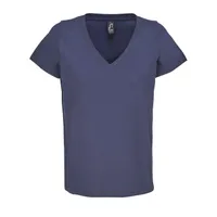 Tricou damă SOL'S Regent V V-neck personalizat, albastru
