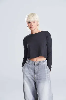 Tricou damă Just Ts L/s Cropped T
