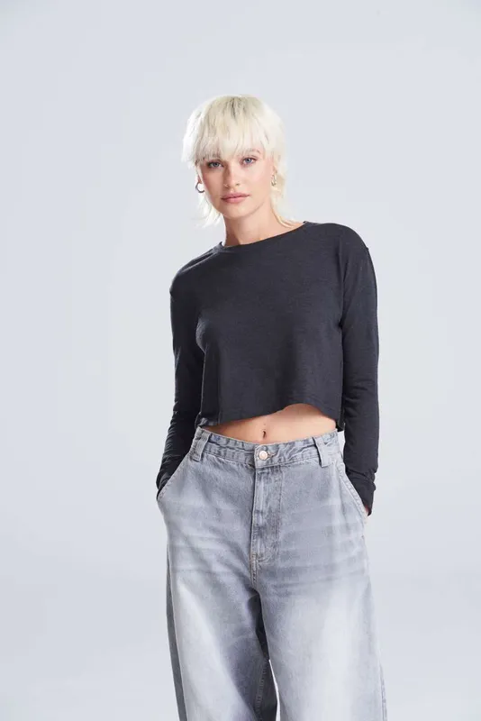 Tricou damă Just Ts L/s Cropped T