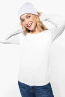 Tricou cu mânecă lungă damă Kariban Crew Neck personalizat, pe model
