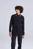 Tricou polo unisex Just Polos Tipped 100 personalizat, pe model