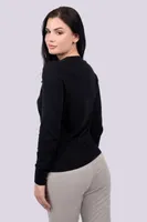 Bluză damă Legend Classics Crew Neck Fine Gauge Cotton Pullover personalizată, pe model