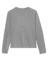 Tricou cu mânecă lungă damă True Blanks Regular personalizat, gri