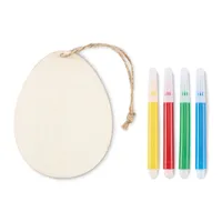Set de pictură cu ouă din lemn personalizat, vedere lateral