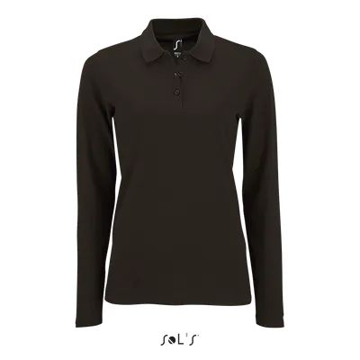 Tricou polo damă SOL'S Perfect Lsl Piqué personalizat, negru