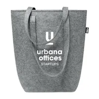 Geantă cumpărături fetru RPET personalizată, vedere zona de personalizare