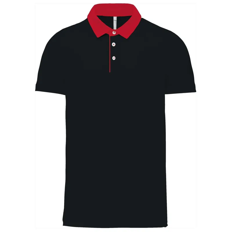 Tricou polo bărbați Kariban Two-tone Jersey personalizat, negru