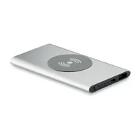 Powerbank Wireless de 4000mAh personalizat, argint mat