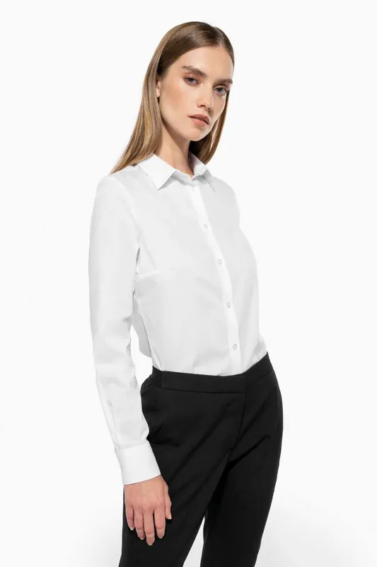 Cămașă damă Kariban Poplin Easy Care Polycotton