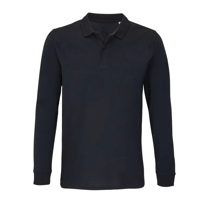 Tricou polo unisex SOL'S Planet Lsl personalizat, negru
