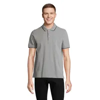 Tricou polo Sol's Palermo Tricou personalizat, grey melange/ french navy