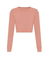 Tricou damă Just Ts L/s Cropped T personalizat, roz