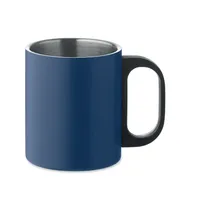 Cană cu perete dublu 300 ml personalizată, albastru marin francez