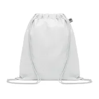 Rucsac cu cordon din bumbac personalizat, alb