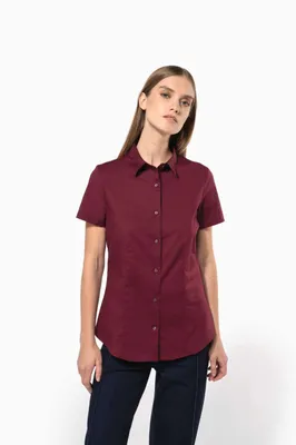 Cămașă damă Kariban Short-sleeved Cotton/elastane