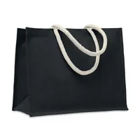 Geantă de cumpărături din iută personalizată, negru