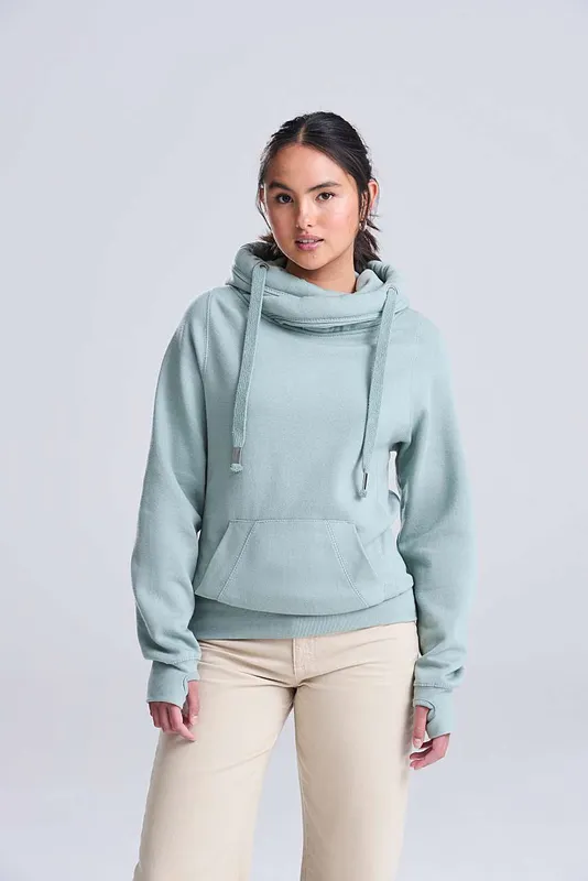 Hanorac unisex Just Hoods Cross Neck personalizat, pe model
