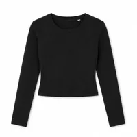 Tricou cu mânecă lungă damă True Blanks Fitted Top personalizat, negru