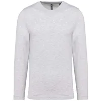 Tricou cu mânecă lungă bărbați Kariban Crew Neck personalizat, gri