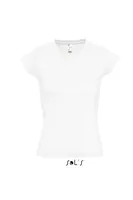Tricou damă SOL'S Moon V-neck personalizat, alb