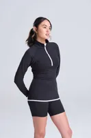 Bluză damă Just Cool Cool 1/2 Zip Sweat personalizată, pe model