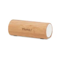 Boxă wireless din bambus 2x5W personalizată, vedere zona de personalizare