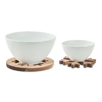 Set de suporturi din lemn de sa personalizat, vedere lateral