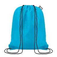Sac cu cordon 190T RPET personalizat, turcoaz