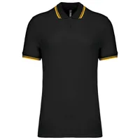 Tricou polo bărbați Kariban Short-sleeved Poloshirt With Contrasting Piping personalizat, negru